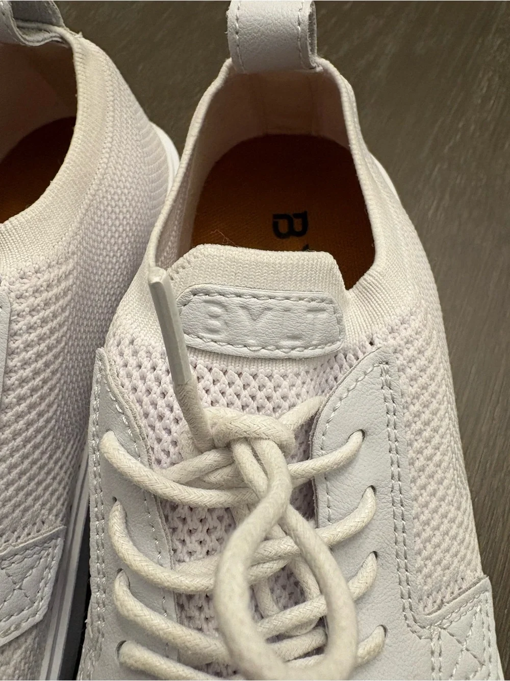 BYLT Basics Men's White Knit Lace-Up Sneakers